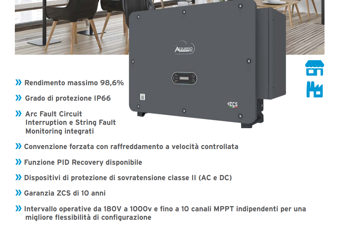 Inverter di stringa trifase ZCS AZZURRO 100kW - ZZ3-100KTL-V4