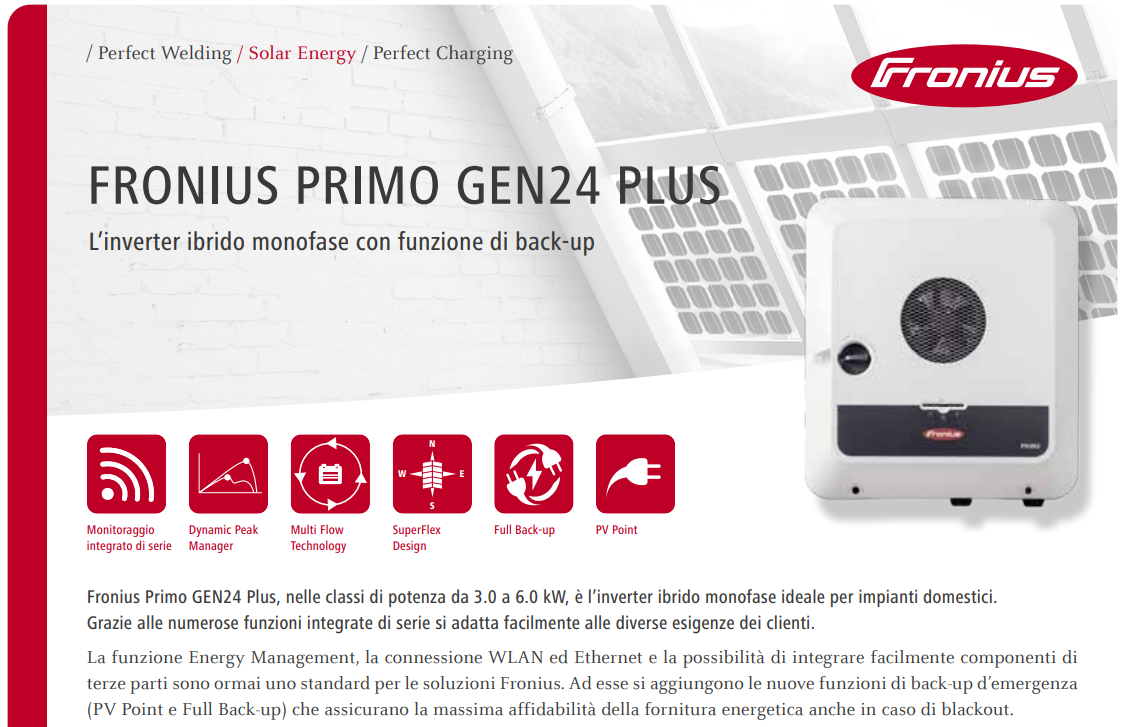 Inverter ibrido monofase Fronius Primo GEN24 3.6 Plus 3.6kW - FR-GEN24-3.6-PLUS